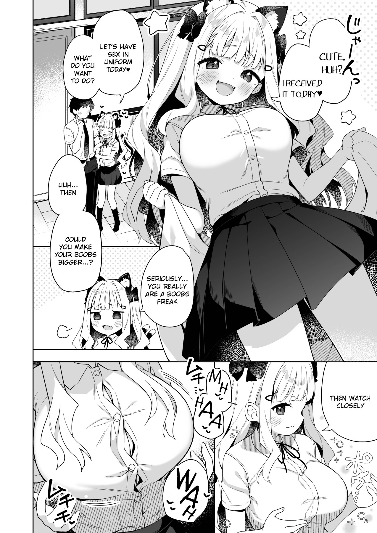 Hentai Manga Comic-A book about a small, big-boobed cat girl and her uniform-Read-3